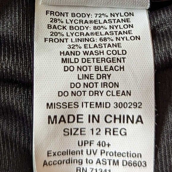NWT  L.L. Bean Slimming Tankini Top Size 12R - Picture 9 of 11